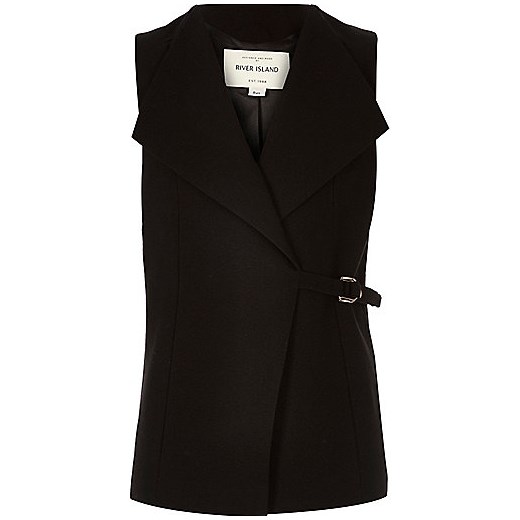 Girls black Dring sleeveless jacket riverisland czarny casual Domodi.pl