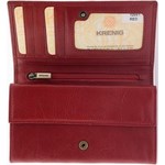 KRENIG Classic 12051- SKÓRZANY PORTFEL DAMSKI czerwony w pudełku czerwony Krenig Skorzana.com