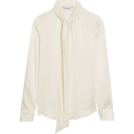 Pussy-bow silk-satin blouse Max Mara NET-A-PORTER
