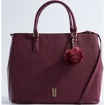 Mohito - Torba typu city bag z futrzanym pomponem - Brązowy czarny Mohito One Size