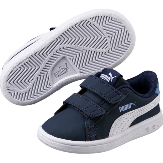 JUNIORSKIE BUTY PUMA SMASH V2 BUCK V PS PEACOAT-PUMA WHI 36518302 PUMA, Rozmiar - 29, Płeć JUNIOR, Kolor szary sklepmartes.pl