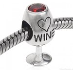 D732 Kieliszek wino charms koralik beads srebro 925