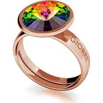 SREBRNY PIERŚCIONEK SWAROVSKI RIVOLI 10MM 925 : Kolor kryształu SWAROVSKI - Crystal VM, Kolor pokrycia srebra - Pokrycie Różowym 18K Złotem Giorre