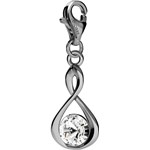SREBRNY CHARMS NIESKOŃCZONOŚĆ SWAROVSKI RIVOLI 925 : Kolor kryształu SWAROVSKI - Crystal, Kolor pokrycia srebra - Pokrycie Czarnym Rodem Giorre