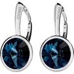 SREBRNE KOLCZYKI SWAROVSKI RIVOLI 10MM 925 : Kolor kryształu SWAROVSKI - Montana, Kolor pokrycia srebra - Pokrycie Jasnym Rodem Giorre