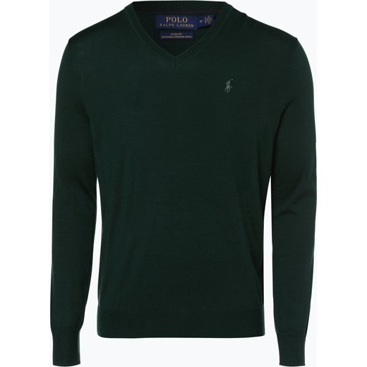 Polo Ralph Lauren - Męski sweter z wełny merino – Slim Fit, zielony Polo Ralph Lauren M vangraaf