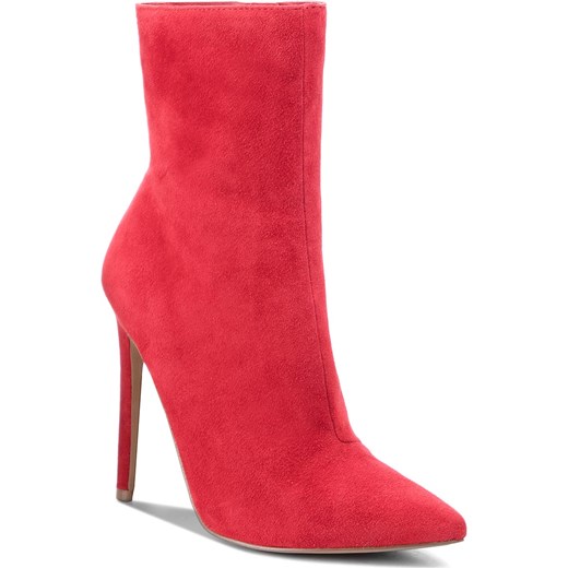 Botki Steve Madden na szpilce bez wzorów na zamek różowe ze skóry ekologicznej eleganckie