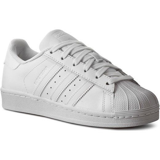 Trampki damskie Adidas superstar białe gładkie ze skóry sportowe