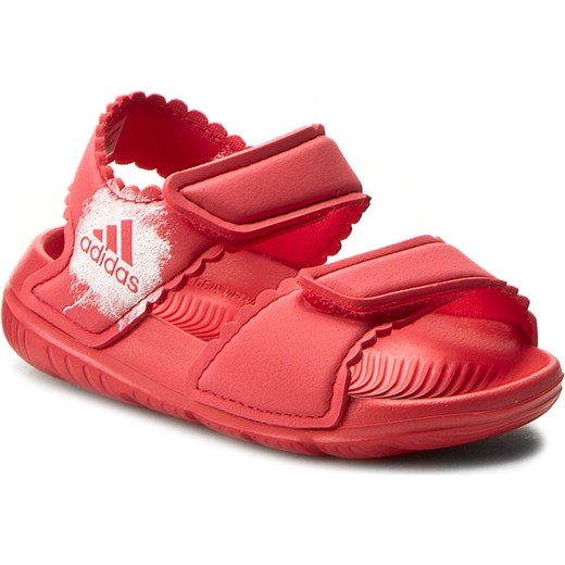 Sandały dziecięce czerwone Adidas w paski