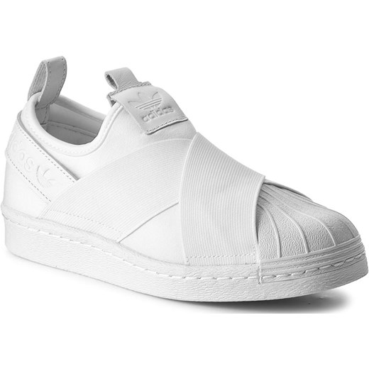 Trampki męskie Adidas bez zapięcia wiosenne białe z tworzywa sztucznego
