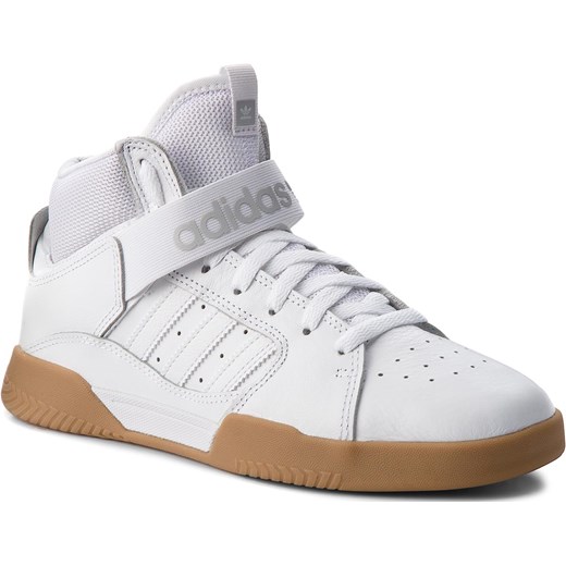 Buty sportowe męskie Adidas białe ze skóry ekologicznej sznurowane