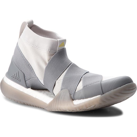 Adidas buty sportowe damskie pure boot szare bez wzorów bez zapięcia na płaskiej podeszwie