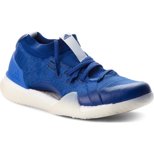 Buty sportowe damskie niebieskie Adidas pure boot na płaskiej podeszwie gładkie