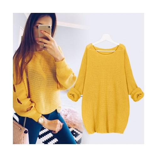 SWETER Z WYCIĘCIAMI NA RĘKAWACH ADELLA