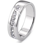 Pierścionek srebrny, wysadzany kryształami marki Swarovski® Tchibo srebrny Tchibo.pl