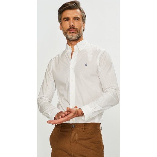 Koszula męska biała Polo Ralph Lauren z klasycznym kołnierzykiem