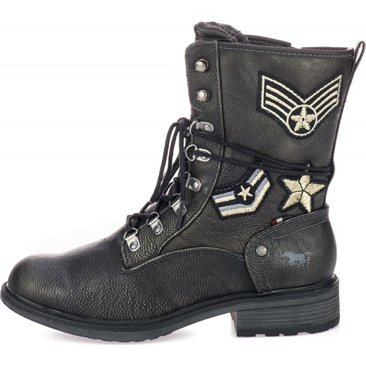 Mustang workery damskie casual sznurowane jesienne z aplikacją