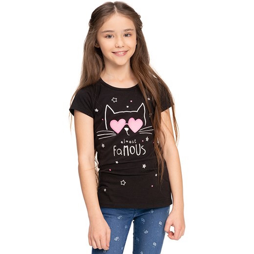 Cool Club, T-shirt dziewczęcy, czarny, Almost famous Cool Club 170 smyk