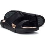 Czarne klapki damskie Clarks casual bez zapięcia ze skóry
