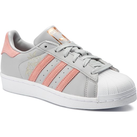 Trampki damskie Adidas superstar bez wzorów sznurowane sportowe