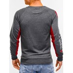 Bluza męska bez kaptura z nadrukiem B921 - grafitowa Ombre L