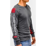 Bluza męska bez kaptura z nadrukiem B921 - grafitowa Ombre XL
