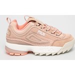 Sneakersy damskie Fila gładkie sznurowane pomarańczowe skórzane wiosenne