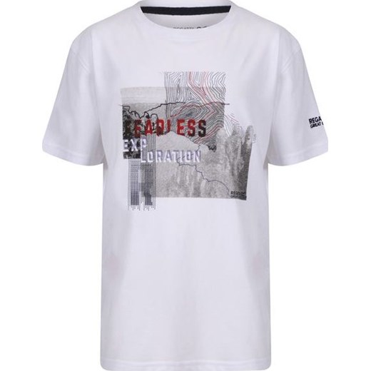 Biały t-shirt dziecięcy Regatta RKT091 Bosley II Regatta 9_10 lat okazyjna cena Outdoorkurtki