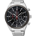 SEIKO SSB089P1 Zegarek Męski SSB089P1 Classic Dostawa Gratis! 100 Dni na Zwrot Towaru - Gwarancja Satysfakcji!!! otozegarki szary cień do powiek
