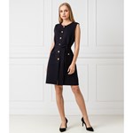 Sukienka Tory Burch czarna bez rękawów z okrągłym dekoltem