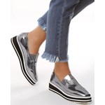 Ciemnosrebrne Slip On Kala