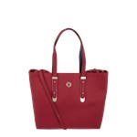 Tommy Hilfiger shopper bag ze skóry ekologicznej elegancka na ramię czerwona duża bez dodatków