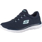 Granatowe buty sportowe damskie Skechers w stylu młodzieżowym wiosenne na płaskiej podeszwie