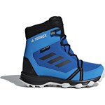 Buty zimowe dziecięce niebieskie Adidas śniegowce bez wzorów