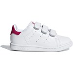 Białe trampki dziecięce Adidas skórzane na rzepy
