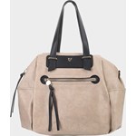 Shopper bag Femestage bez dodatków duża elegancka beżowa na ramię