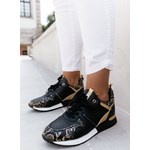 Buty sportowe damskie do fitnessu casual płaskie z tworzywa sztucznego sznurowane w zwierzęcy wzór