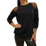 Czarna Bluza z Siateczką 2998-100-A Modnakiecka.pl 36