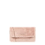 Różowa kopertówka Love Moschino na ramię z futra elegancka