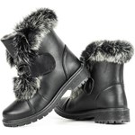 Buty zimowe dziecięce Royalfashion.pl bez wzorów z klamrą