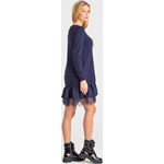 Sukienka Twinset granatowa casualowa dzienna z okrągłym dekoltem mini