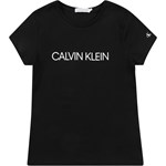 Bluzka dziewczęca czarna Calvin Klein z krótkim rękawem