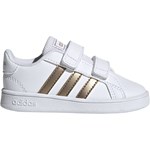 Białe trampki dziecięce Adidas w paski