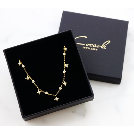 Złoty choker/ naszyjnik cyrkonie "stars" - srebro 925 pozłacane Coccola XL coccola.pl
