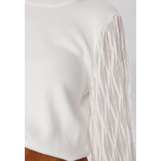 Biały Sweter Winnys L/XL Born2be Odzież