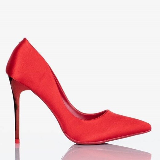 OUTLET Czerwone satynowe szpilki damskie Gold Star - Obuwie Royalfashion.pl 37 royalfashion.pl