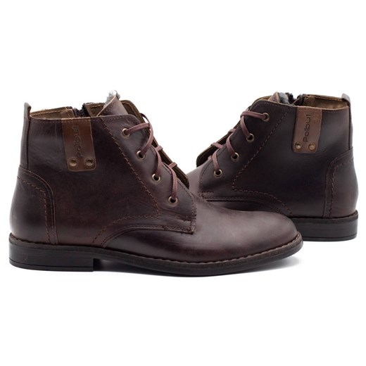 Buty zimowe męskie Polbut sznurowane casual