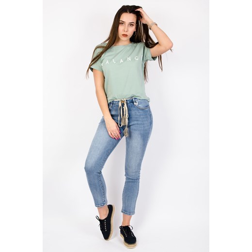 JASNE SPODNIE JEANSOWE TYPU PLUS SIZE Z PASKIEM ( L-4XL ) Olika XXL okazja olika.com.pl