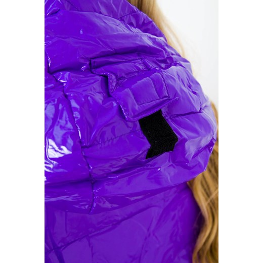 FIOLETOWA WINYLOWA KURTKA Z KAPTUREM OVERSIZE Olika uniwersalny okazja olika.com.pl