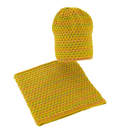 Czapka i komin różowy One size AMALTEA